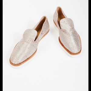Free People Snake Eyes Loafers in Silver
